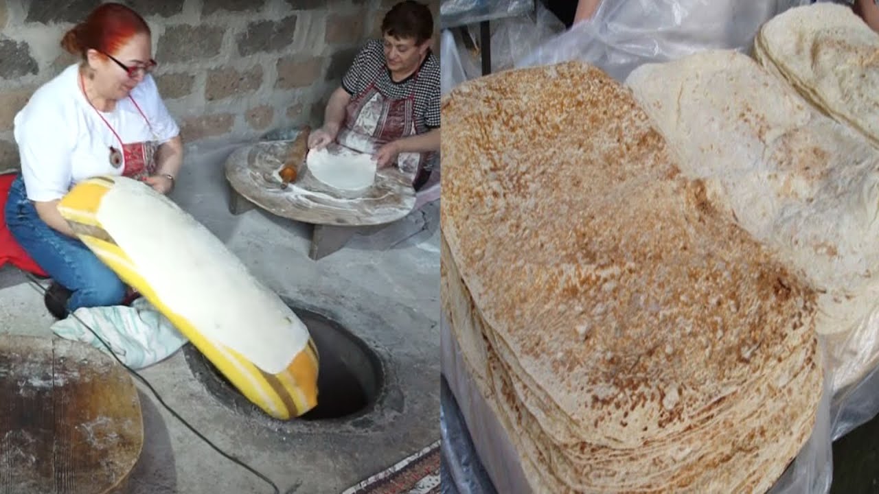 Գառնու Հայկական Լավաշի պատրաստումը  Armenian Lavash  Армянский Лаваш  Xohanoc.am