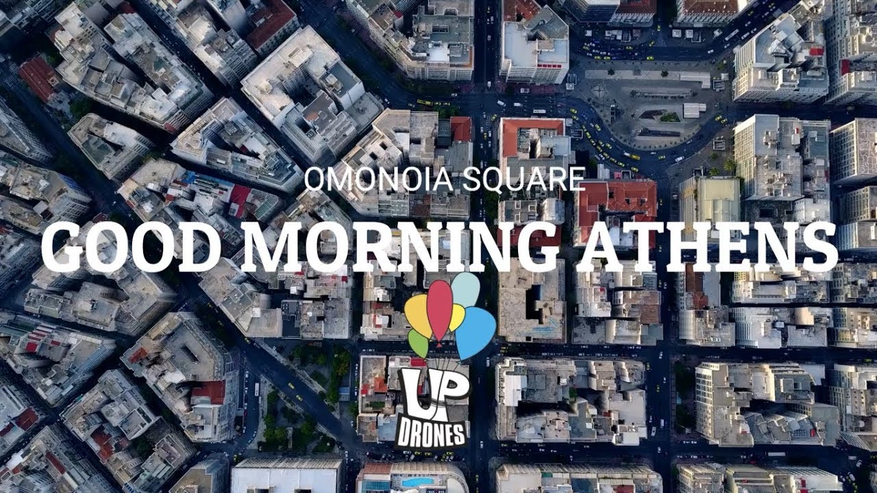 Omonia & Kanigos Square from above. Good Morning  Athens.The heart of Athens wakes up.. Up Drones