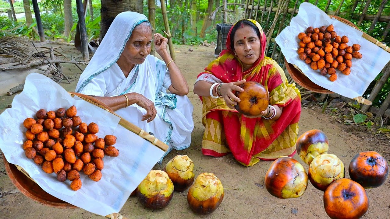 পাকা তাল দিয়ে বছরের প্রথম স্পেশাল তাল ফুলুরি বানিয়ে খাওয়া | Tal Fuluri recipe | villfood