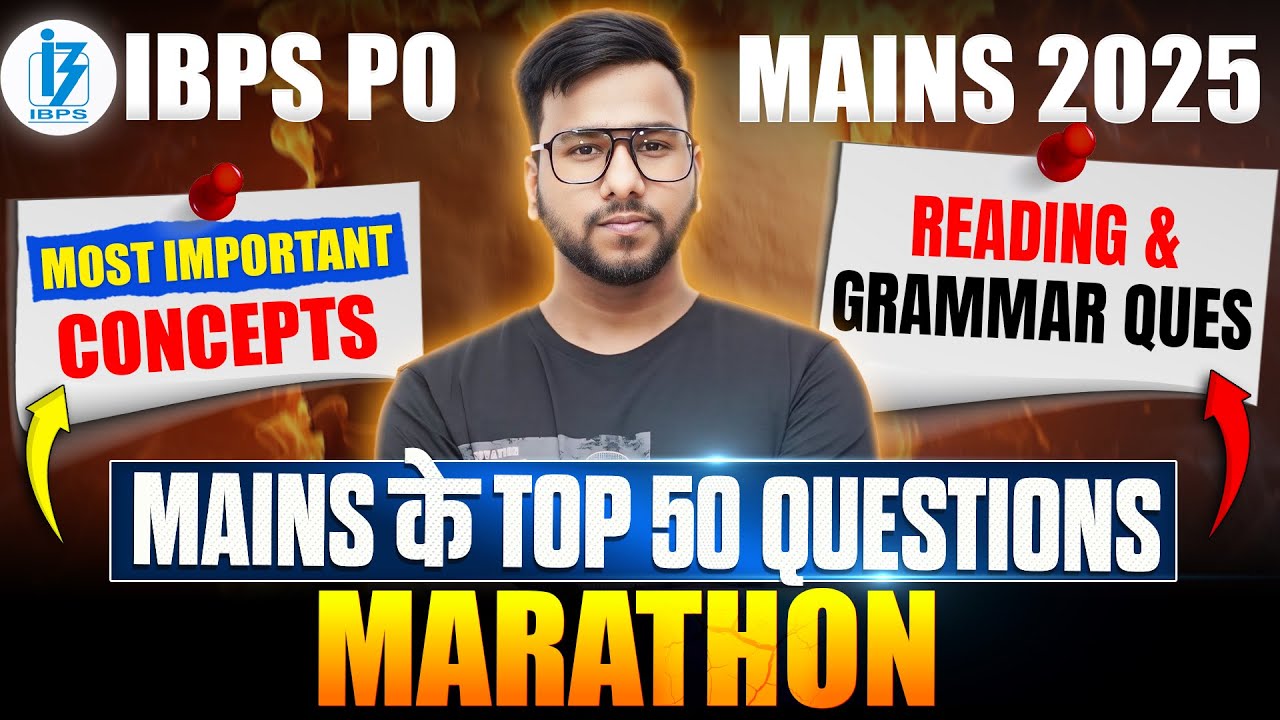 🔥🎯Complete English Marathon IBPS PO Mains | Inference-Based Questions, Cloze Test, Fillers, Errors