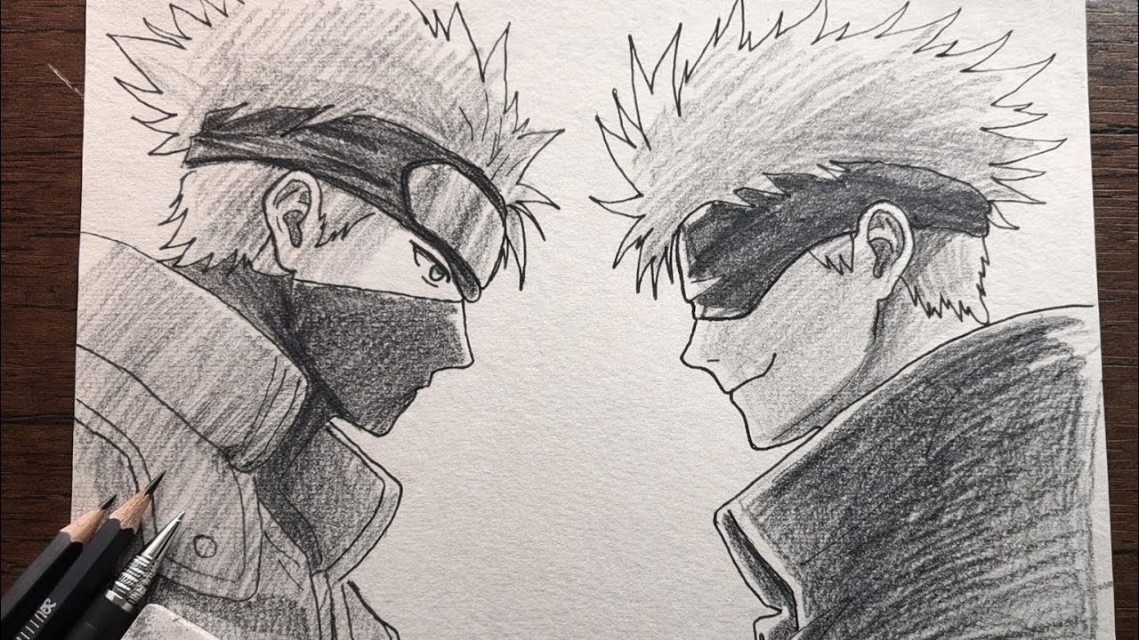 How To Draw Gojo Satoru and Kakashi Hatake Step by Step Easy | Anime Drawing Tutorial for Beginners