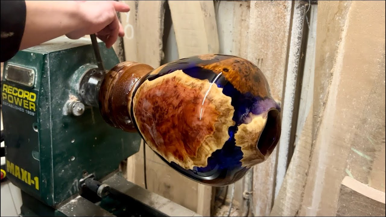 My coolest vase yet! Woodturning hybrid vase with exotic burls