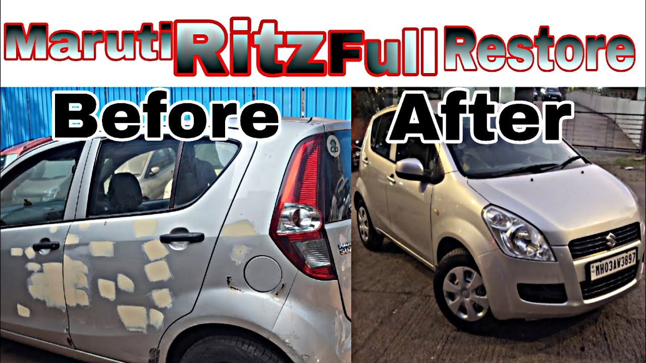 🚗 Maruti Ritz Full Denting & Painting Restoration – Complete Process