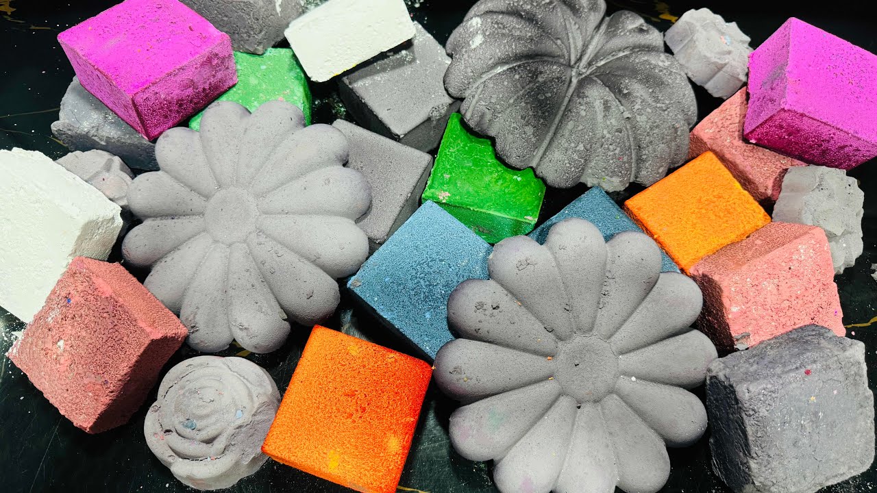 Variety Dusty CC Dyed Chalk ASMR Crush | Oddly Satisfying ASMR