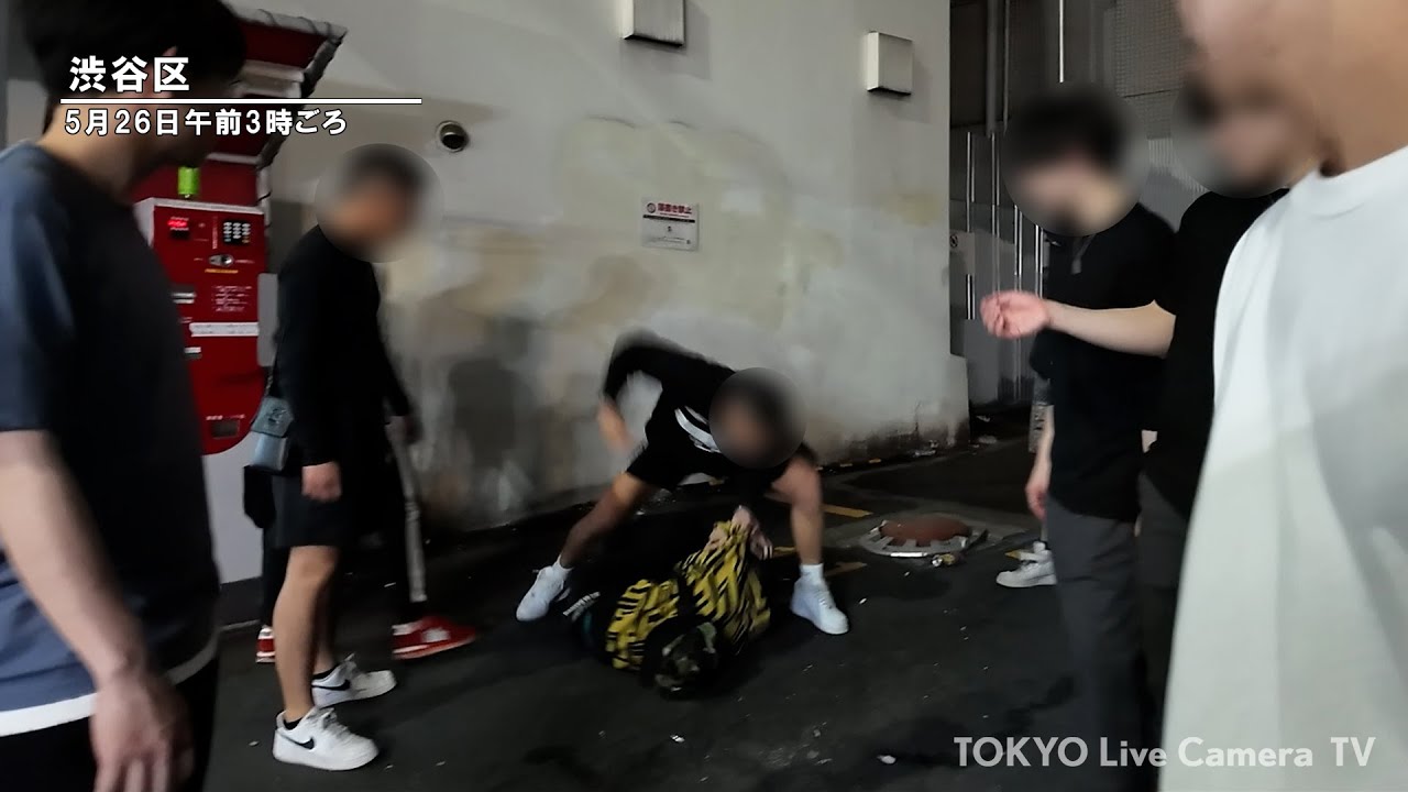 【観覧注意】半グレの喧嘩　逮捕されました　リアルBreaking Down　渋谷のクラブ街　渋谷スクランブル交差点ライブカメラ  5/25