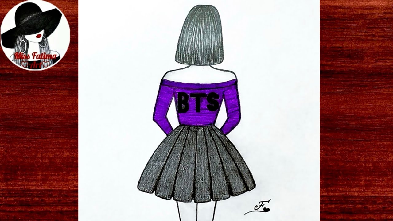 BTS Army girl drawing | Easy BTS drawing | Pencil sketch of BTS Army 