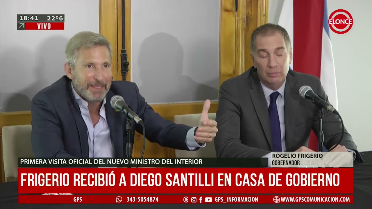Rogelio Frigerio recibió a Diego Santilli en casa de gobierno