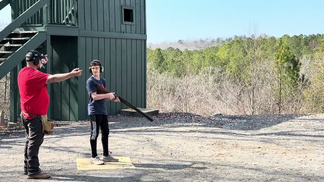 Shooting skeet 