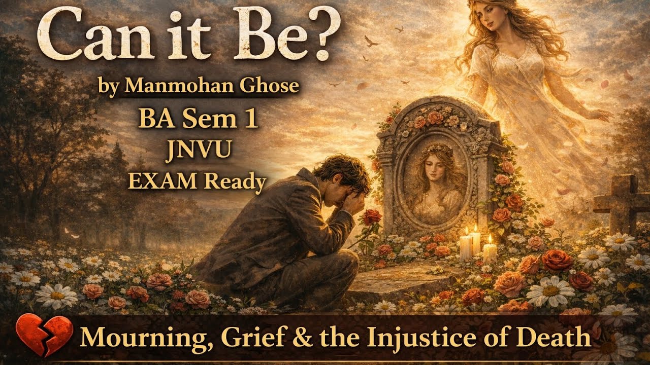 Can it Be? by Manmohan Ghose | Complete Explanation & Summary | BA Sem 1 JNVU