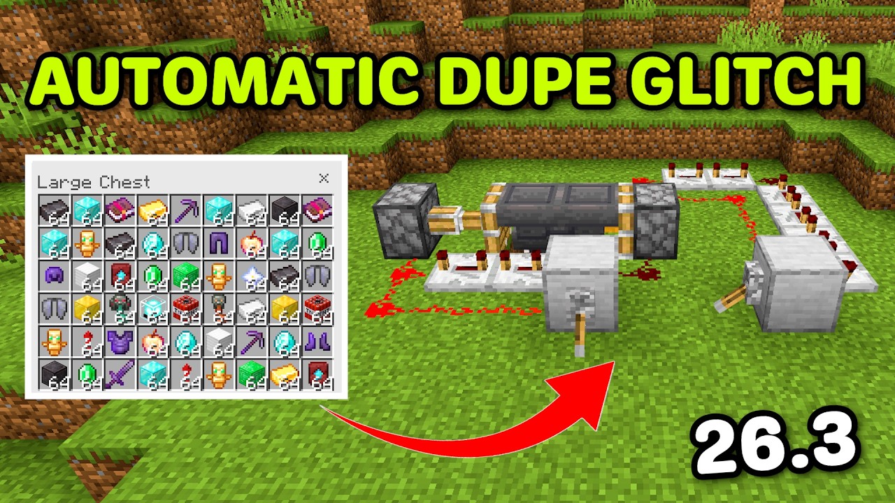 NEW WORKING AUTOMATIC DUPE GLITCH v26.3 In Minecraft Bedrock!
