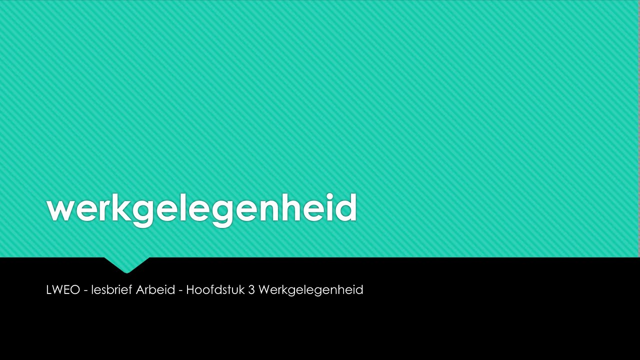 Les 10 - Werkgelegenheid - lesbrief Arbeid - LWEO - VWO 5 - economie