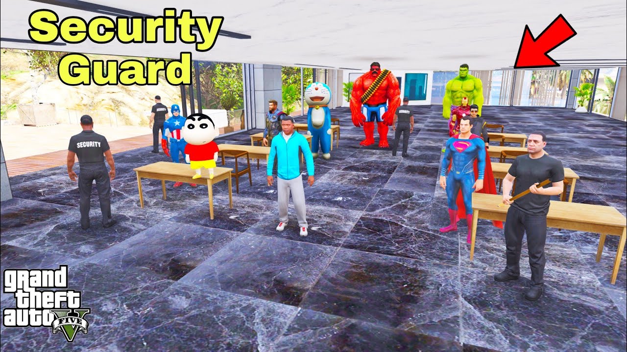Franklin And Shinchan Tution Classes Join Security Guards For Students In GTA V