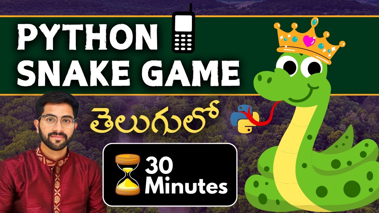 Python Snake Game in Telugu | Python projects in Telugu | Vamsi Bhavani