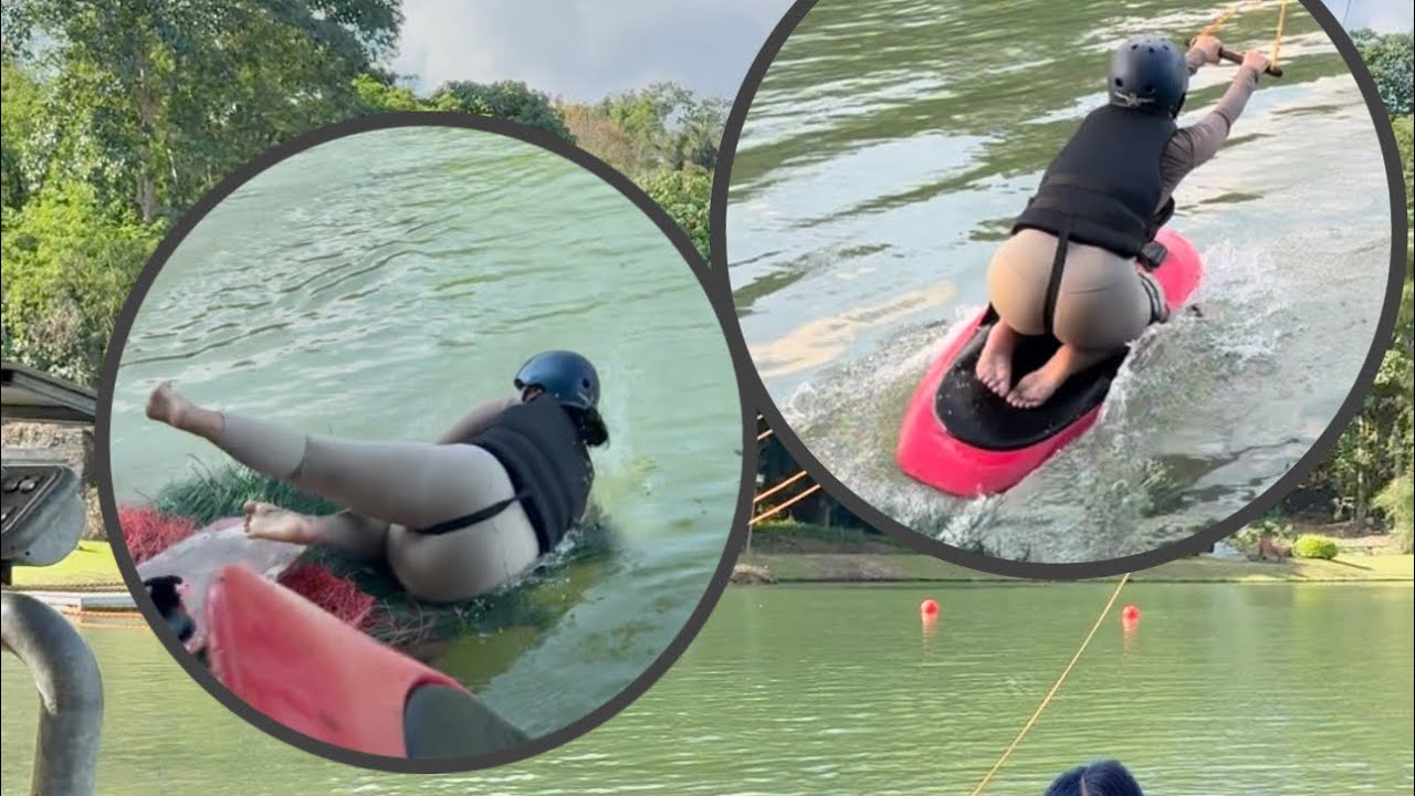 Nag wake boarding kami palaging tumba🤣
