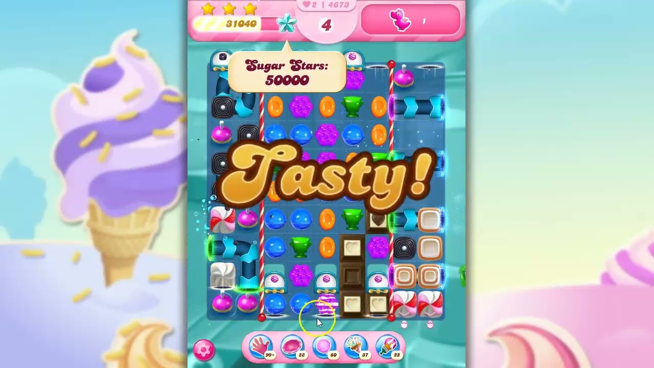 Candy Crush Level 4673 Talkthrough, 18 Moves 0 Boosters