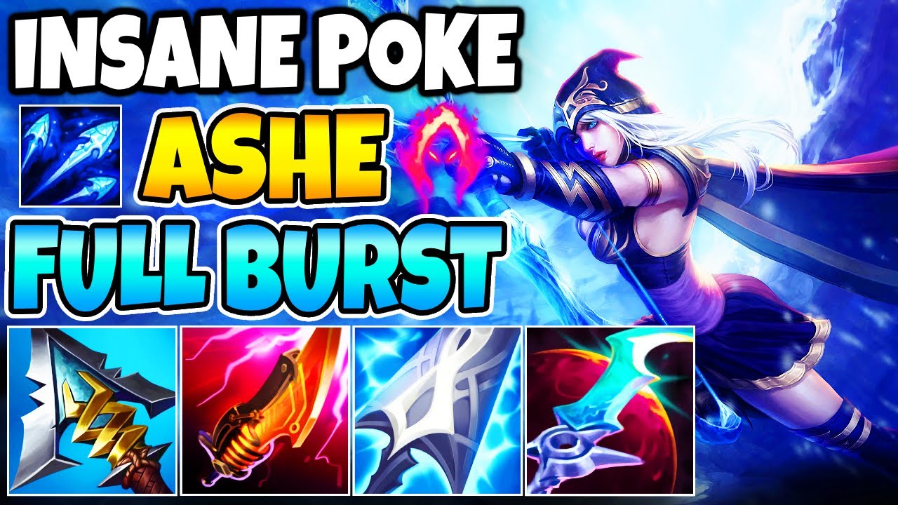 FULL BURST ASHE - INSANE POKE MAX HP% SHRED NEW BUILD (42x DARK HARVEST 60k DMG) - League of Legends