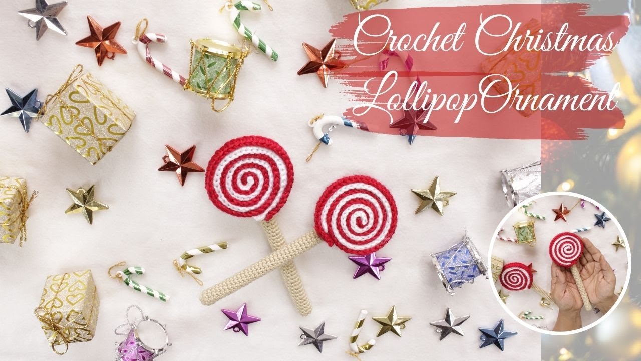 Super Easy Crochet Lollipop christmas decorative ornament