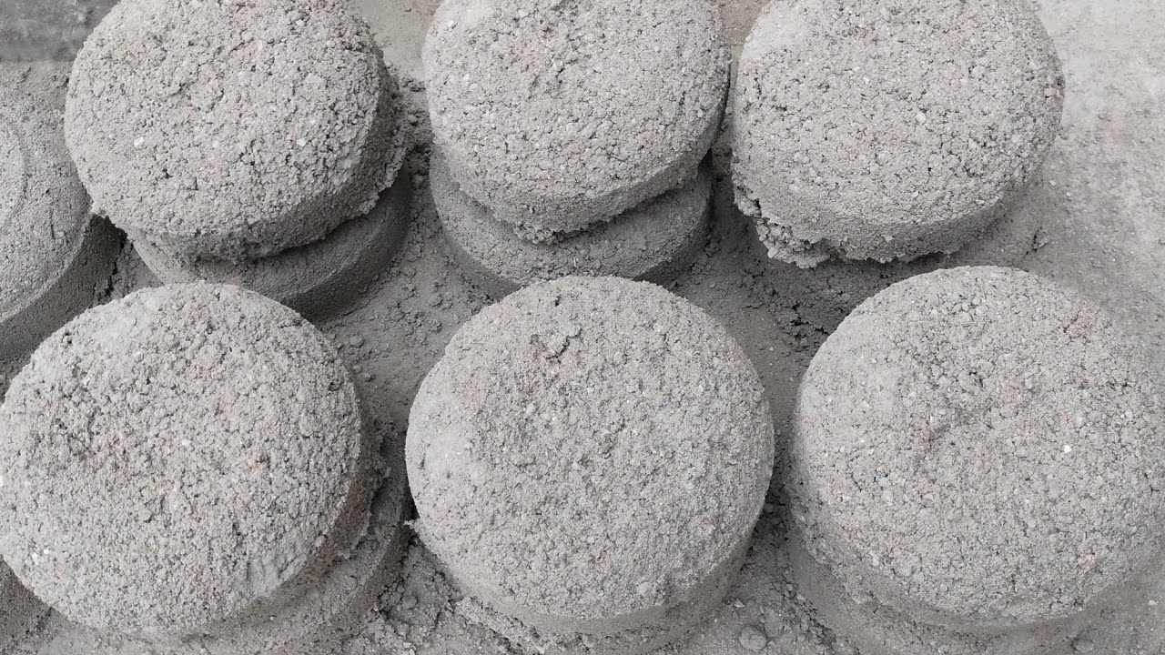Gritty Cement Cake Shapes Floor Crumbles / Water / Pouring Mixing So Satisfying Video 📸 ASMR