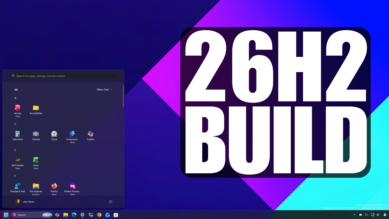 K2 📢 Windows 11 26H2: Новые функции и изменения (сборка 26300.8687) &ndash; Экспериментальная версия