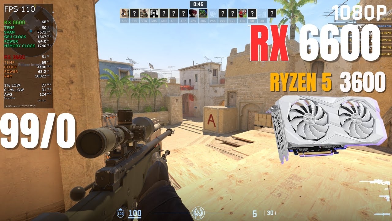 CS2 &mdash; RX 6600 + Ryzen 5 3600 | Full Benchmark (1080p, All Settings)