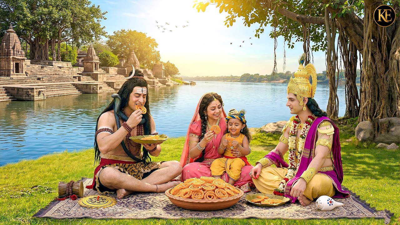 यशोदा मैया, बाल कान्हा, महादेव और नारायण भगवान ने साथ में खाई जलेबी! || YMKN | Krishan leela
