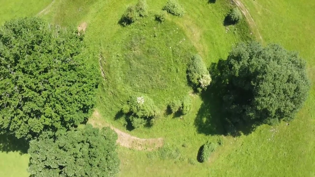 Sycharth, Motte and Bailey Castle near Llansilin, Powys by Drone