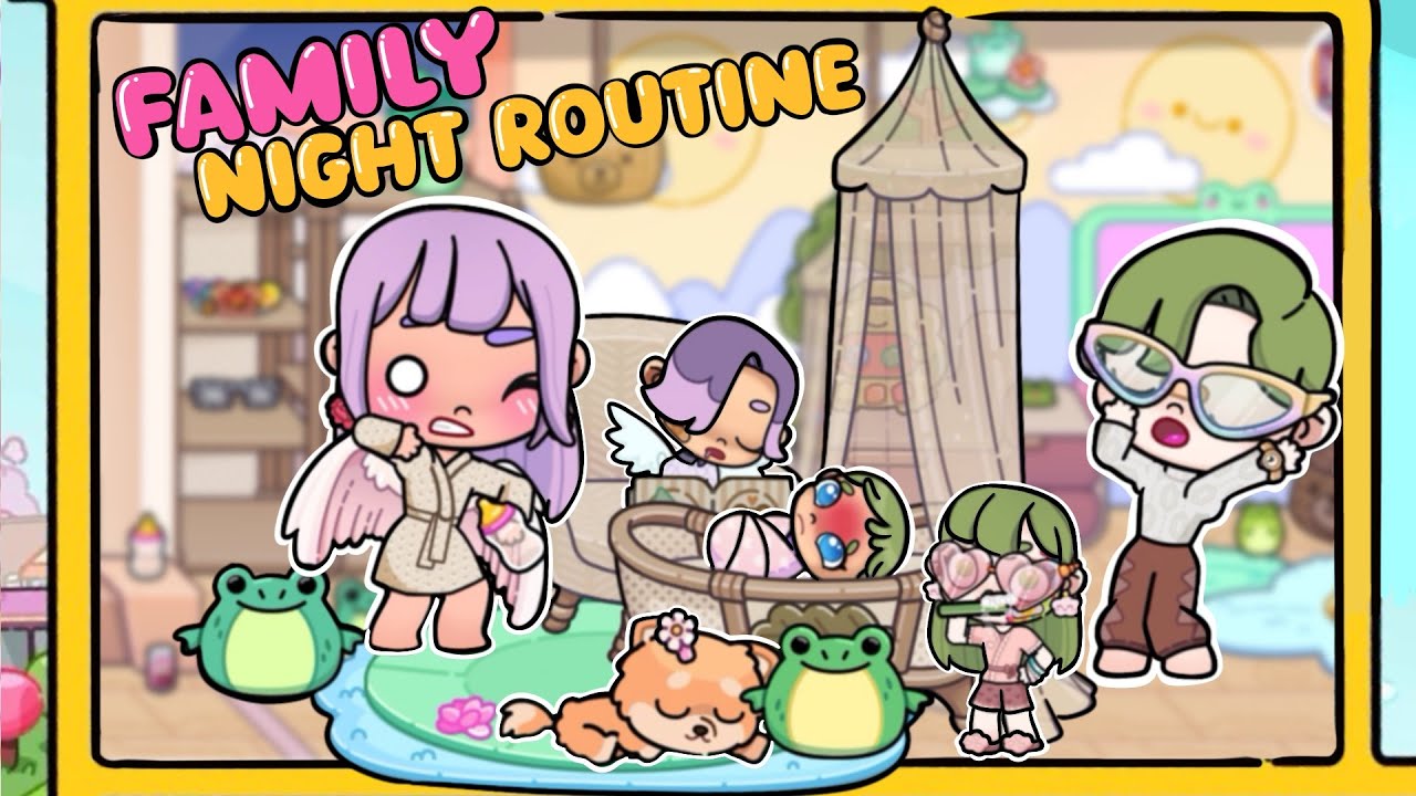 avatar world family roleplay| La night routine della mia famiglia con Sere 💚🧟‍♀️💜