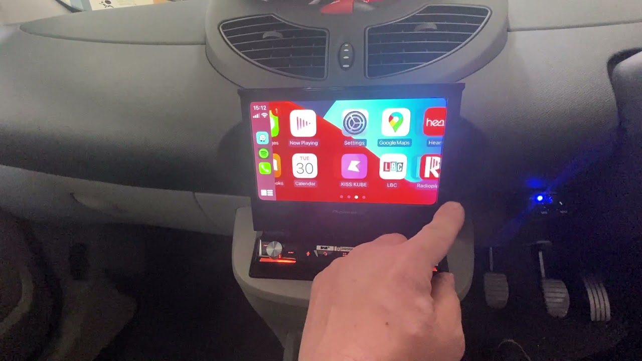 Renault Twingo with Pioneer flip out screen reverse camera & underseat subwoofer Phace Installations