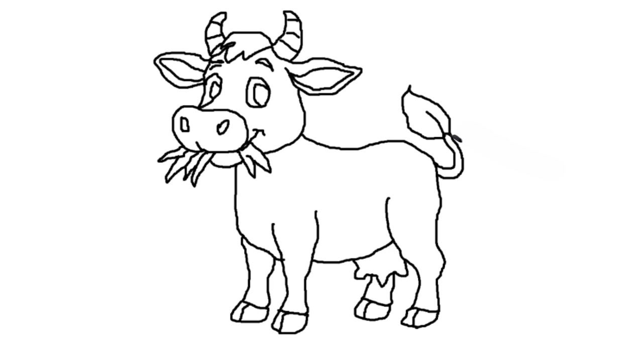 Cow Eating Grass - Easy Drawing - Nishant Pundir
