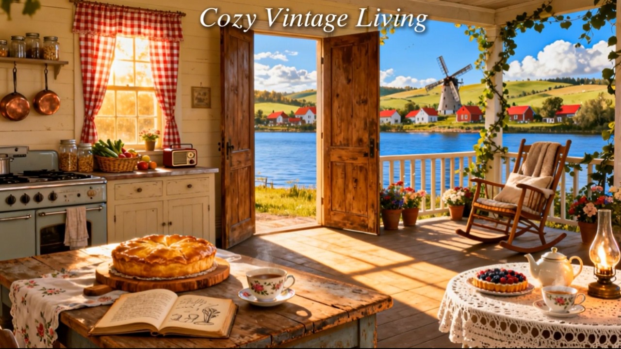 1950s Cozy Lakeside Morning 🌿 Vintage Jazz Oldies in Another Room | Peaceful Ambience