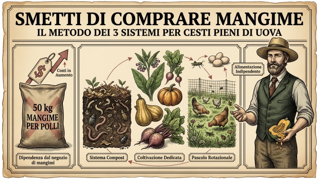 Mangime per polli GRATUITO tutto l'anno: il metodo Homestead a 3 sistemi
