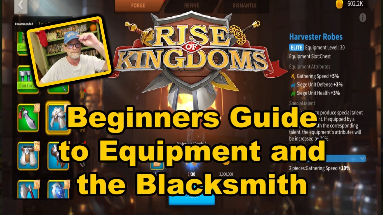 Rise of Kingdoms ROK Beginners Guide to the Blacksmith and Equipment