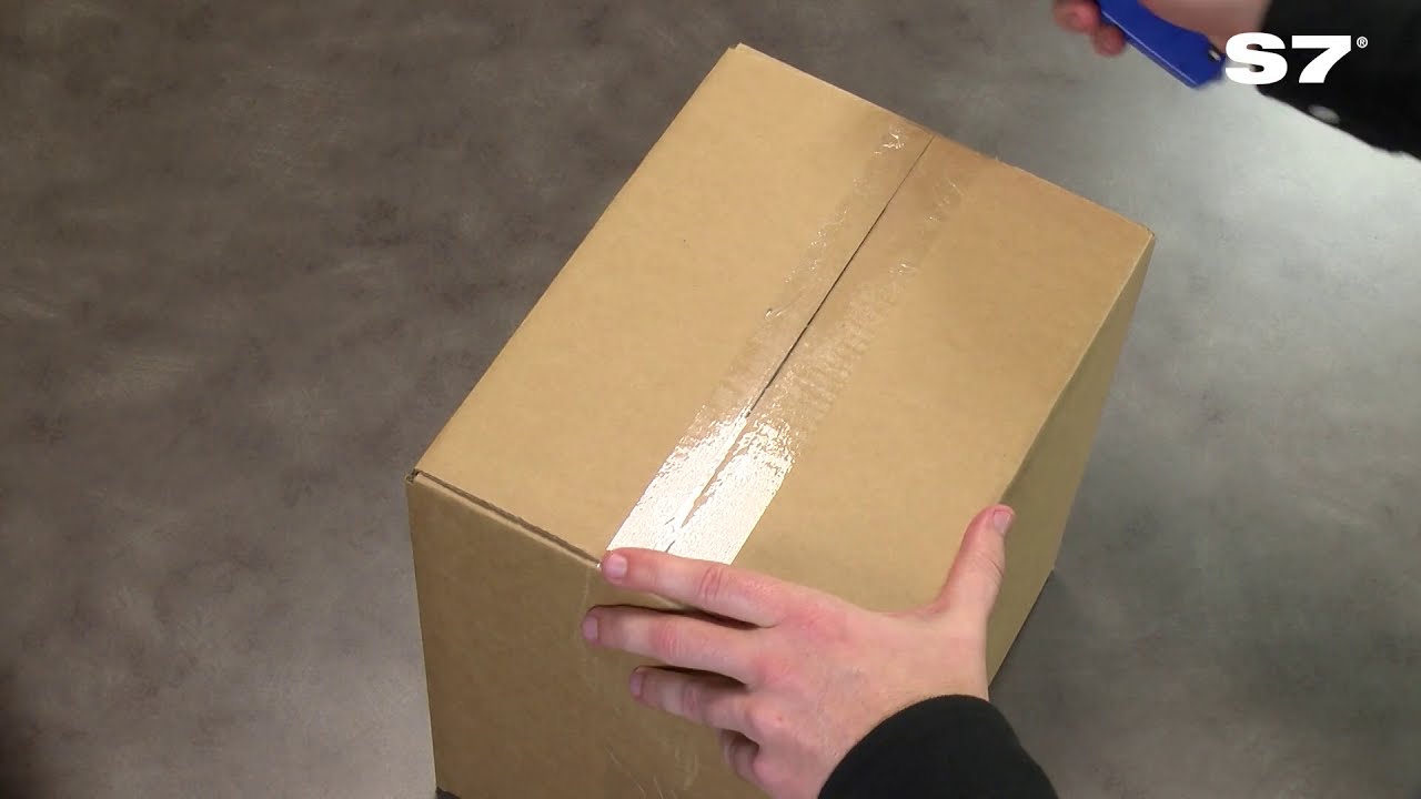 How to use the S7 Guarded Safety Knife for cutting tape, boxes, plastic straps, and shrink wrap