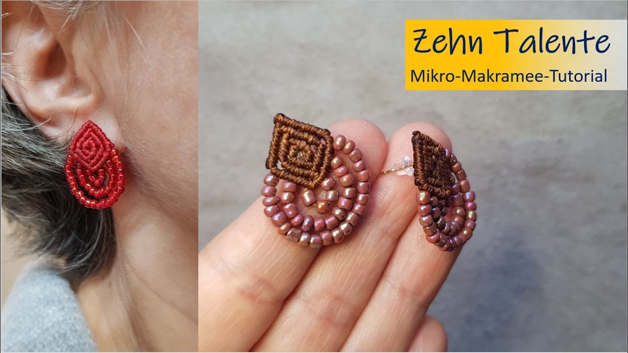 DIY Macrame Stud Earrings Level 2; 02/2024