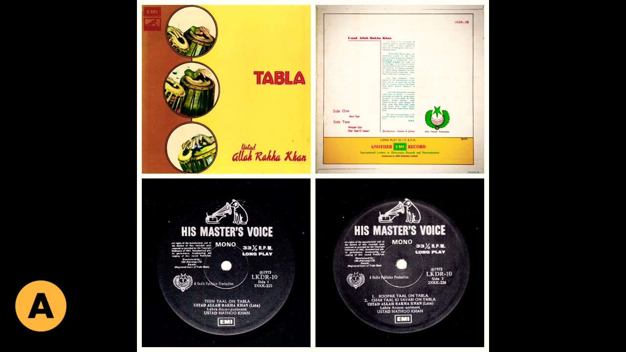 Ustad Alla Rakha Khan (1919-2000) ~ Tabla ~ LP released in Pakistan in 1973 ~ Full Album | Rare