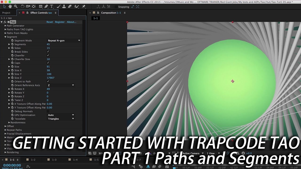 Trapcode Tao Part 1 Paths and Segments