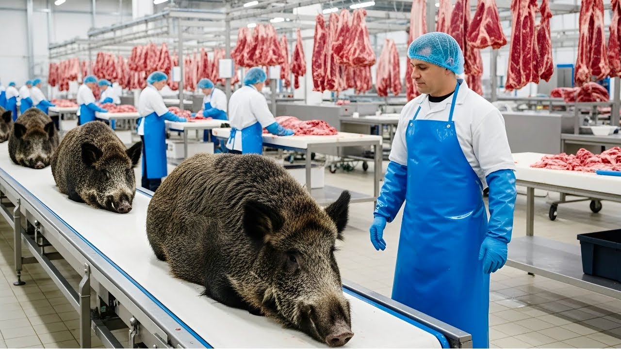 Inside a Wild Boar Factory You&rsquo;ve Never Seen Before &ndash; Full Meat Processing Journey