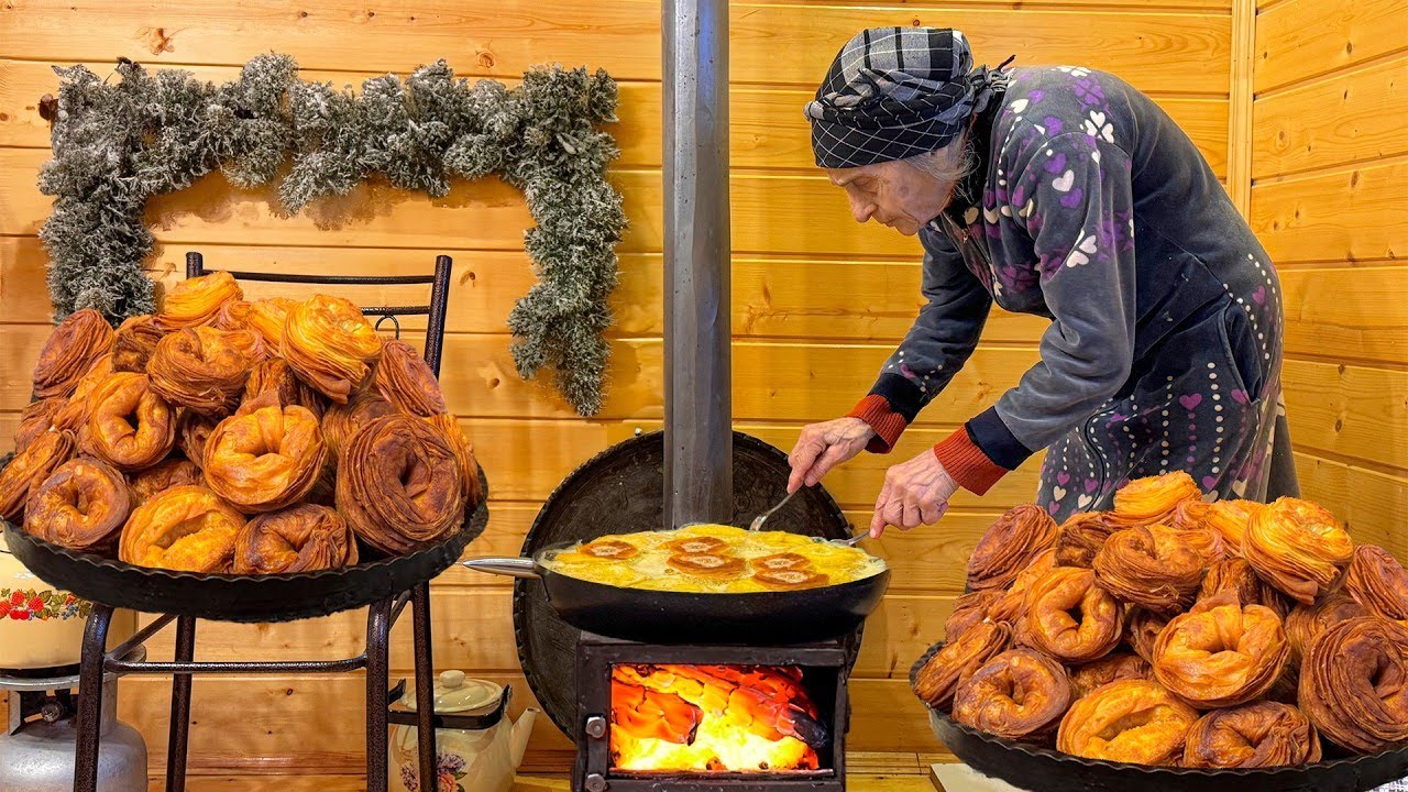 Катлама - Бабушка Роза готовит вкуснейшие азербайджанские десерты! Деревенская жизнь