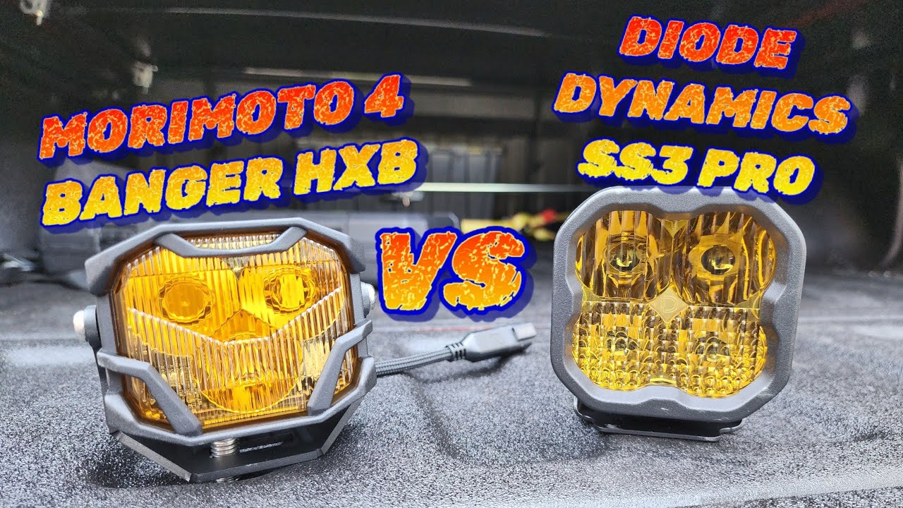 Ditch light shootout! Morimoto 4 banger HXB vs Diode Dynamics SS3 pro!