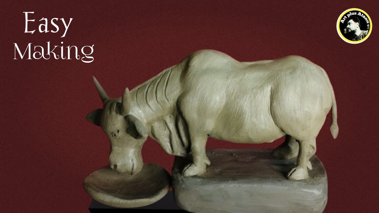 How to make clay easy cow / clay cow sculpting making /clay animal 🐄 #cow #clay #art #craft