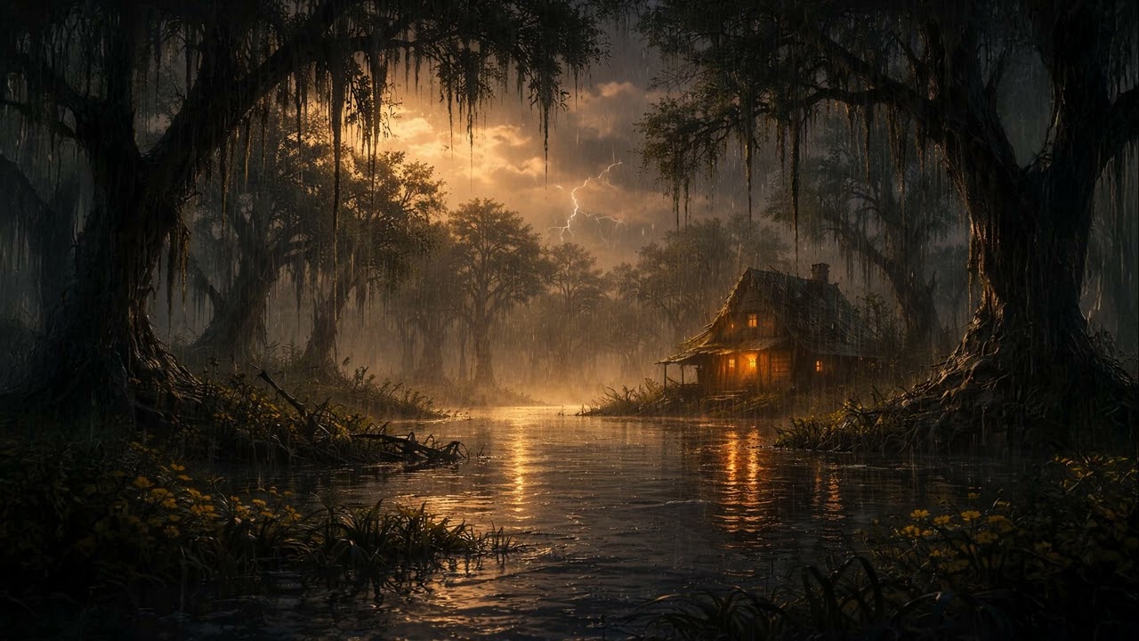 Basic Land — Swamp | Distant Thunder & Rain for Deep Sleep (No Ads) | 10 Hours | MTG Ambience