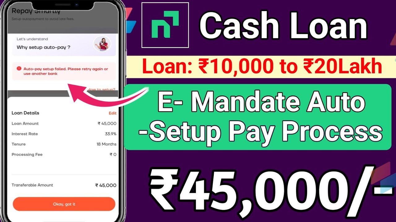 Navi app me loan kaise le Rs.45000 -EMI Auto Setup-Pay Failed | E-mandate Process kaise kare Live