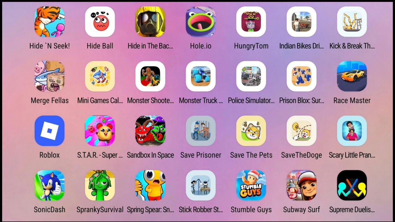 Hungry Tom,Talking Tom Golden Rush,Going Balls,Hide Ball,Delete Puzzle,Save The Pets