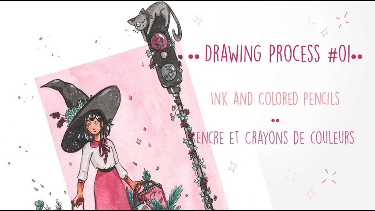 •• Drawing Process #01 •• / Encre et Crayons de couleur