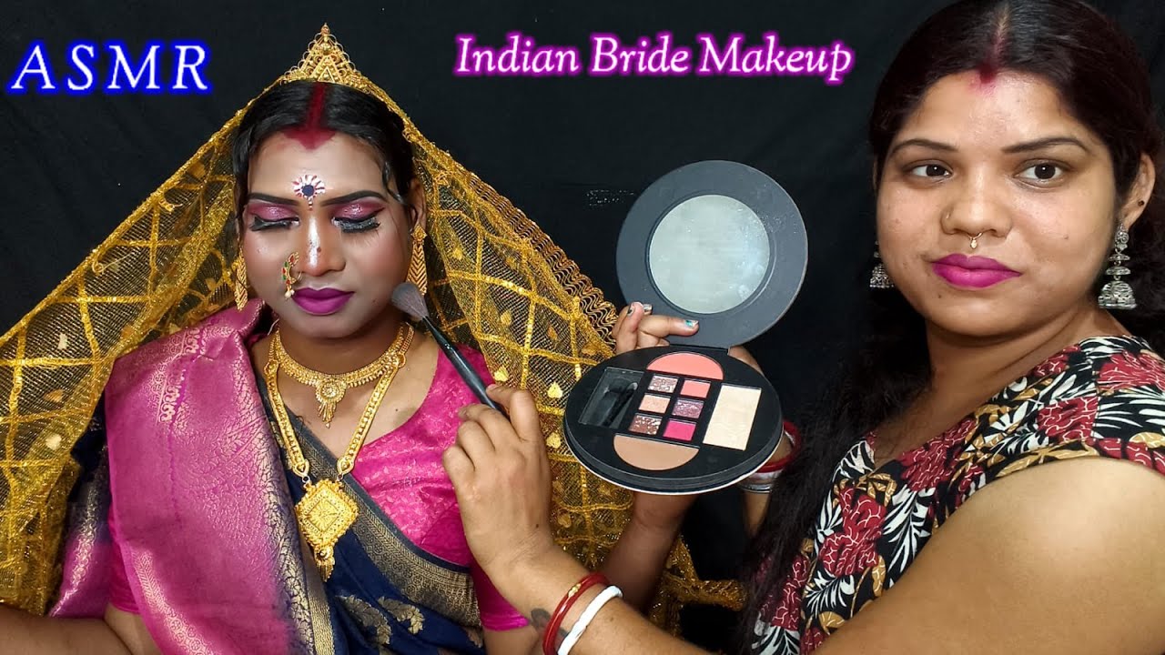 ASMR~Indian Bride Reception Makeup Doing My Elder Brother|| (Mouth Sounds) @asmrsangi7044 🌹
