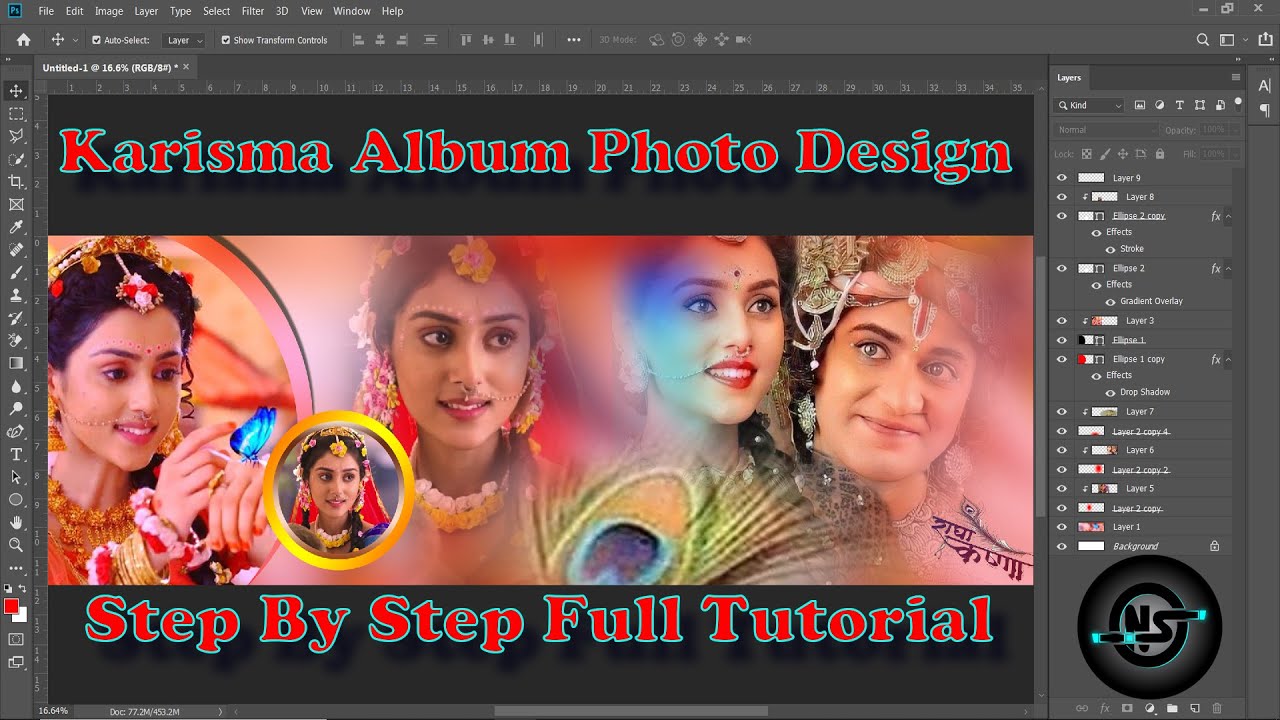 12 X 36 Karizma Wedding Photo Design || Photoshop PS Tutorial || Wedding Photo Banana Seekhe ||