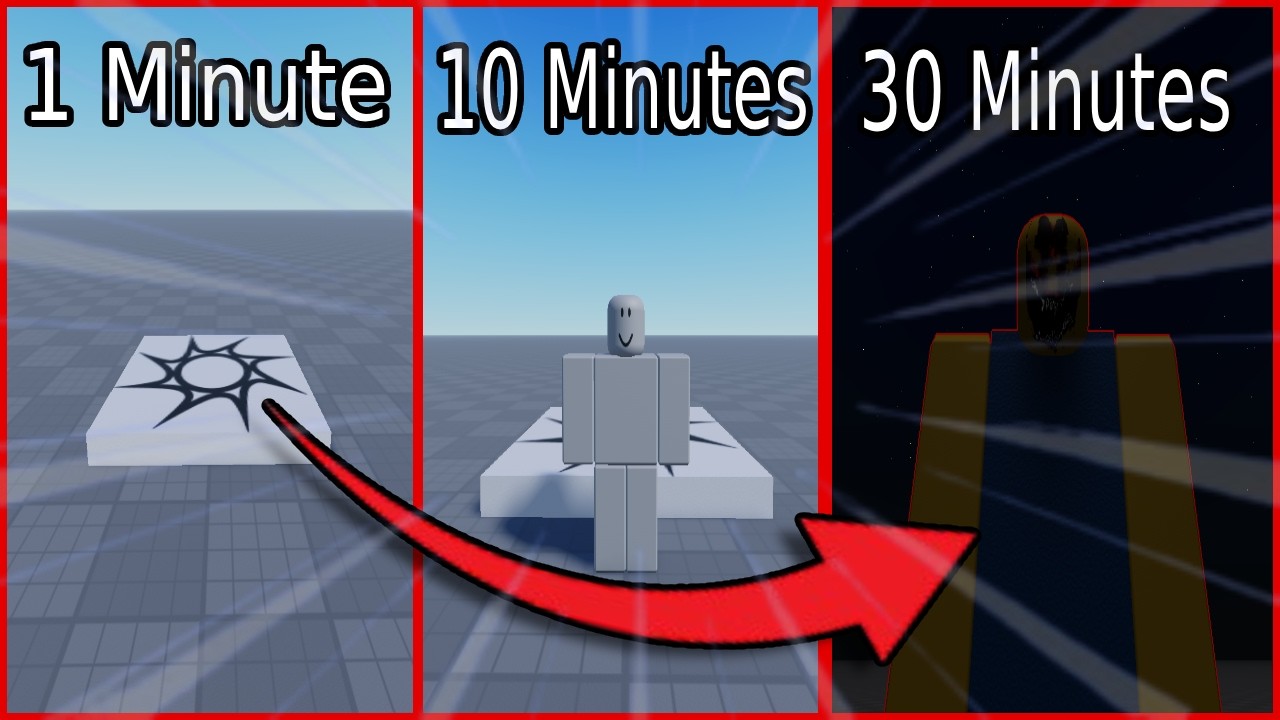 I made a HORROR GAME in 1 minute, 10 minutes, and 30 minutes