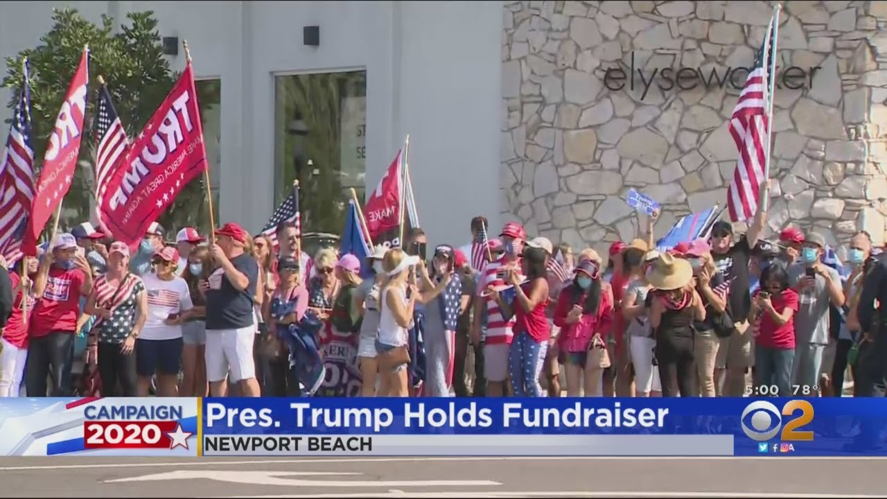 Thousands Of Trump Supporters Line Streets In Newport Beach To Welcome The President