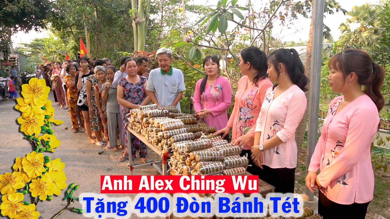 Bà Con Khmer Quá Ấm No Hạnh Phúc trong TẾT Này vì Được Anh Alex Ching Wu tặng 400 Đòn BÁNH TÉT