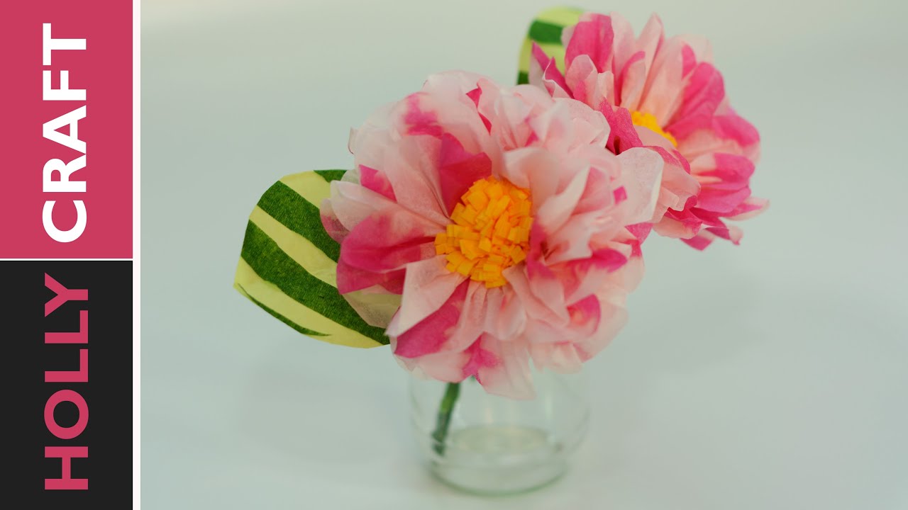 Tissue paper flowers tutorial Easy!